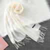 Winter Female Scarf Cashmere Shawls Wraps Women Solid Long Hijab Stoles Pashmina Bufanda Tassel Autumn Lady Headband