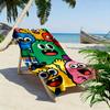 Colorful Cartoon Monster Friends Print Beach towel quick-drying for travel outdoor sports jogging beach and swimming