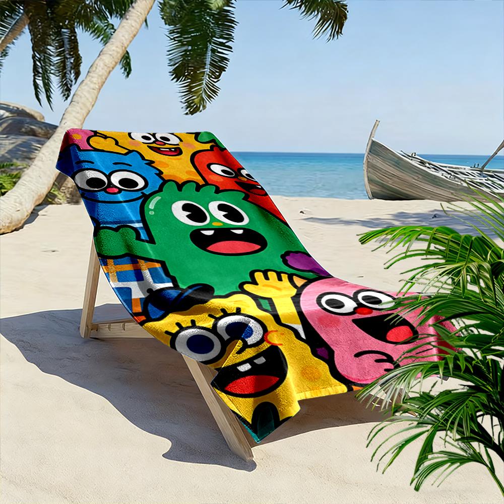 Colorful Cartoon Monster Friends Print Beach towel quick-drying for travel outdoor sports jogging beach and swimming