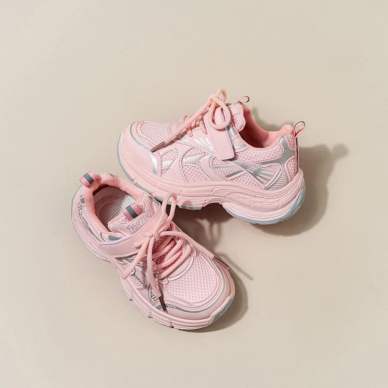 Girls' Sports Shoes 2025 Autumn New Children's Mesh Dad Shoes Girls Casual Shoes Older Children's Soft-soled Running Shoes