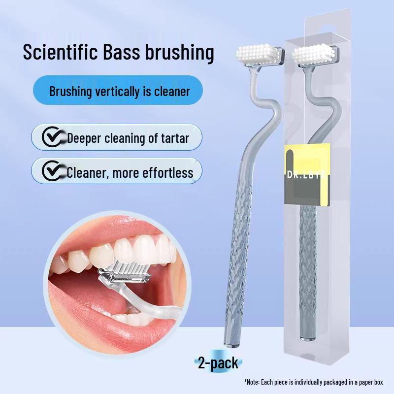 

S-образная зубная щетка с мягкой щетиной – Семейная упаковка для взрослых; Эффективно для десен и языка, Идеально для межзубной чистки