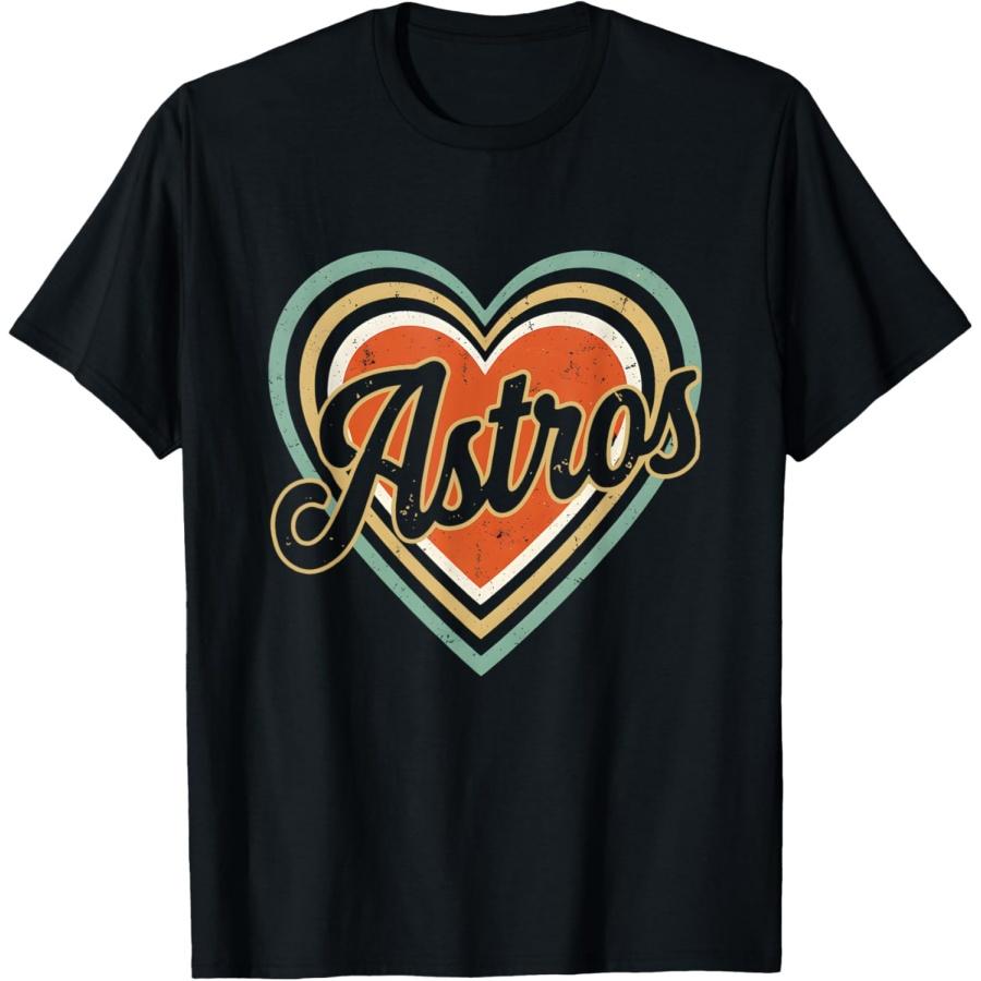 

Retro Astros Heart Vintage Pastel Graphic Throwback Design T-Shirt(1) XXXXXL чорний