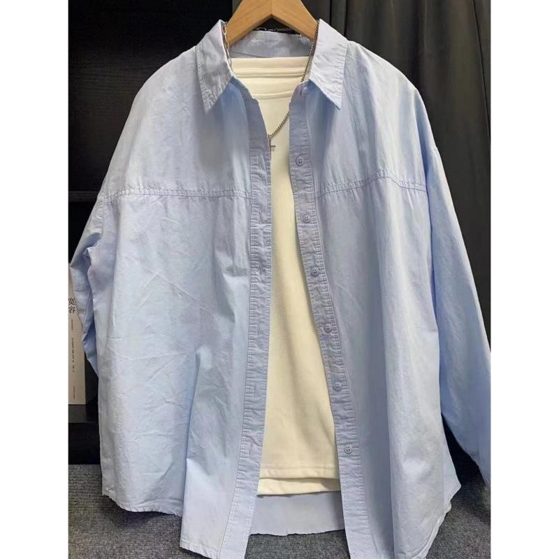 Pure Cotton Solid Color Shirt for Women with Spring and Autumn Loose Casual Slim and Versatile Layered Sunscreen Shirt Top Jacket