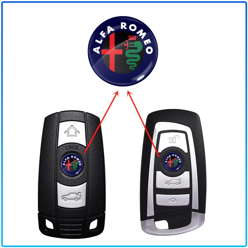 14mm Car Remote Key Fob Emblem Badge Radio Button Sticker For Alfa Romeo 147 159 156 Giulietta Giulia Mito Spider Alpha Nheadrest