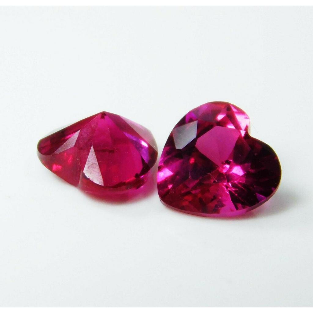 2.85 Ct NATURAL Ruby Bloody RED Heart Shape Loose Gemstone CERTIFIED 6x6 Mm Pair XMQ-8474 00