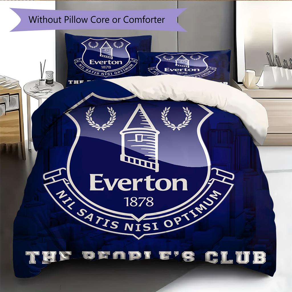 Everton FC Pattern Bedding Home Decoration Birthday Gift (1 * duvet cover + 2 * pillowcase, without core)