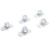 5pcs L Track Double Lug Threaded Stud Nut Fitting M10x20mm for Truck Bed Trailer Cargo Control Pickup RV ATV Silver