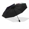 1 Stück Regenschirm mit Hexenkatzenmuster, modisch, personalisierbar, hochwertiger Faltschirm, ein Must-have für den Sommer, 8-Streben-Eisenrahmen, dreiteilig