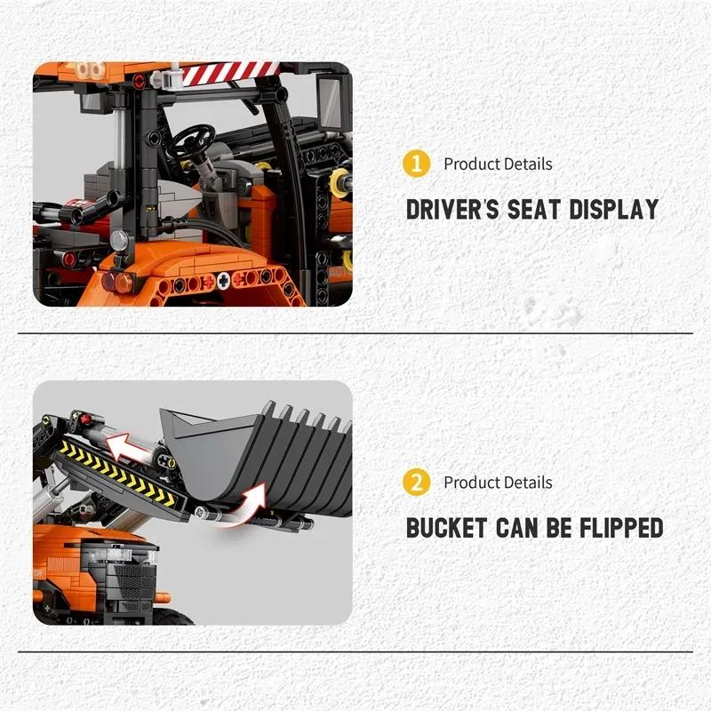 1496PCS Remote Control Loading Tractor Building Blocks RC Farm Car Model Technology Bricks Children DIY Toys Birthday Gifts