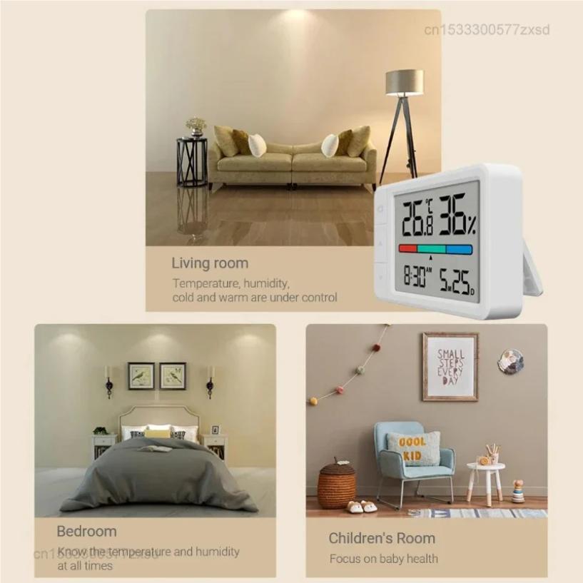 Intelligent Thermometer Hygrometer Meter Multi Function Clock Digital Display Weather Station Sensor for Home