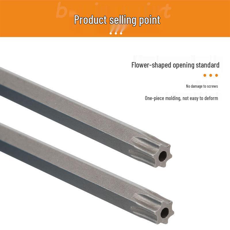Magnetic Torx Hollow Screwdriver Bit Set for Electric/Pneumatic Screwdrivers, 1/4" Hex Shank.