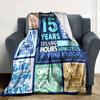 15Th Birthday Celebration Lightweight Blanket Ultra-Soft Great for Sofa Couch Office Bed Seasons Universal Versatile Accessory Gifts Y9