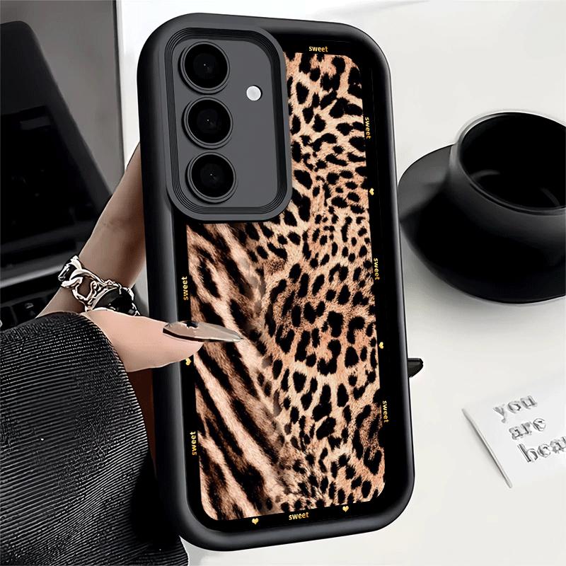 Phone Case for Samsung Galaxy A17 A16 A15 A14 A13 Fashion Sweet Leopard Print A56 A36 A26 A55 A35 A25 A54 A34 A24 A53 A33 A23 A0
