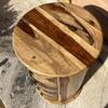 Wooden Round Nightstand | Solid Wood 3-Drawer Side Table, Wooden Chest of Drawer-Storage Desk Solid Wood Cupboard | Unique Drawer Dressers