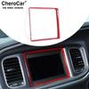 Innenraum Armaturenbrett GPS-Navigation Rahmen Verkleidung Abdeckung Dekoration Rot Für Dodge Charger 15-21