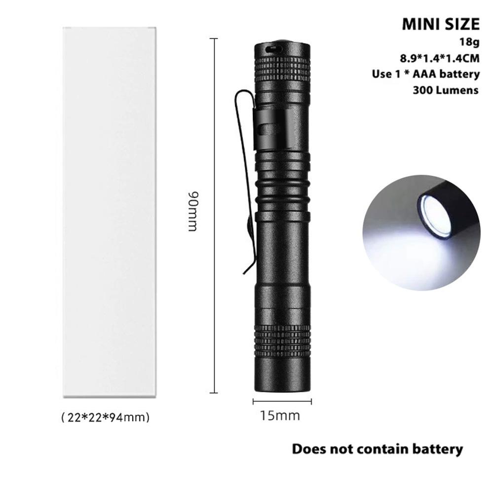 EDC Flashlight Mini Powerful LED Torch Aluminum Alloy Body with Pocket Clip,Camping Hiking Emergency Outdoor Activities Lighting