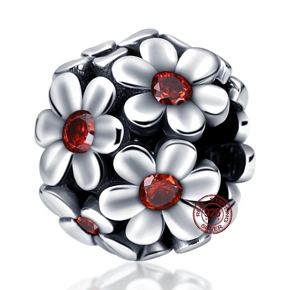 Copper Shiny Zircon Classic Classical Flower Series Charm Beads Suitable Fit 3Mm Original Charm Bracelet