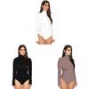 Urban Style Bodysuit For Women With Milk Silk Fabric And Button Details For Casual Wear