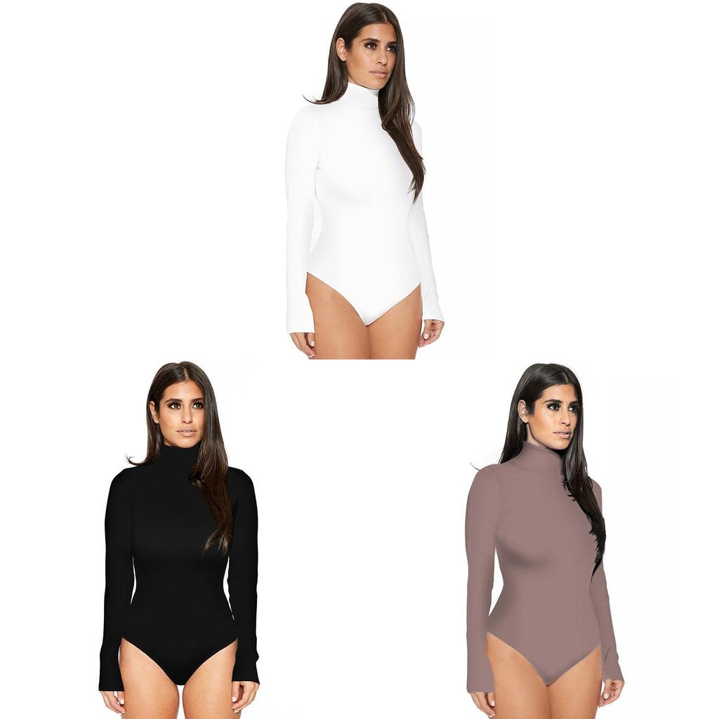 Urban Style Bodysuit For Women With Milk Silk Fabric And Button Details For Casual Wear