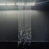 Acrylic Crystal Bead Curtain with Gold and Silver Sequin Pendants for Wedding and Banquet Hall Decor.