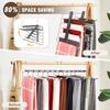 Space Saving 6 Tier Pant Hangers, Anti-Slip, Stainless Steel, 2 Pack, Black