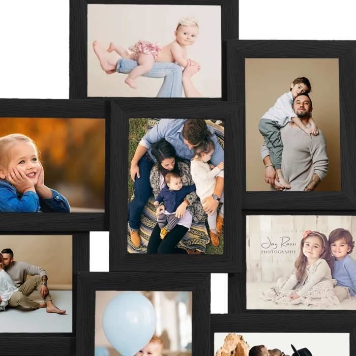 VidaXL Collage de cadres photo pour photo de 10x (10x15 cm) Noir MDF