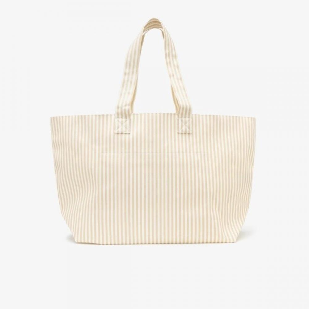 Lacoste Xl Cotton Tote Bag Top Zipper