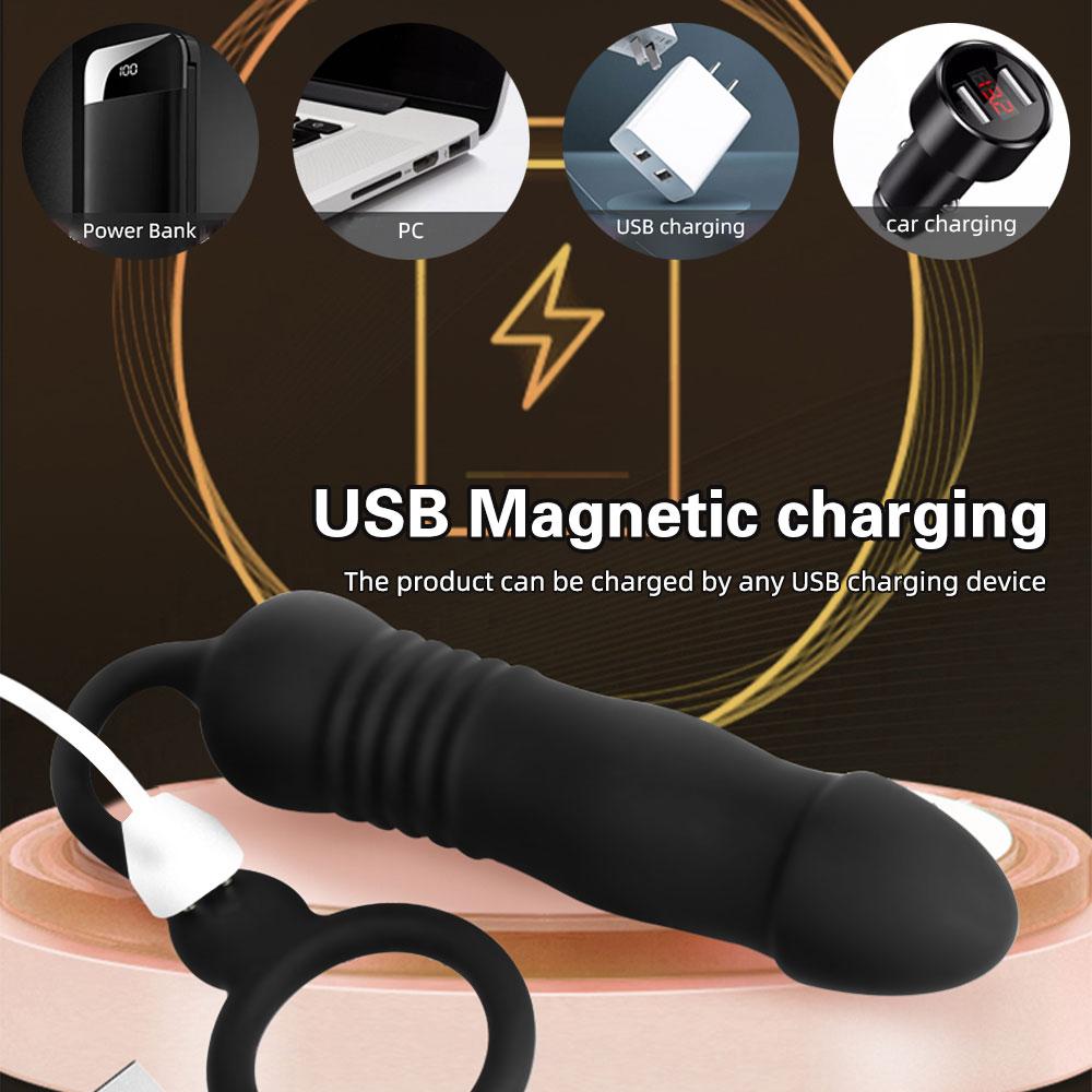 Male Anal Stimulator Exerciser Sperm-locking Ring Delayed Ejaculation Vaginal Extension Vibrator Penis Ring Sex Toys for Couples