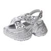 SJN9131-25 Showing feet Small man thick-soled heightening sandals Women's summer new rhinestone muffin Roman shoes