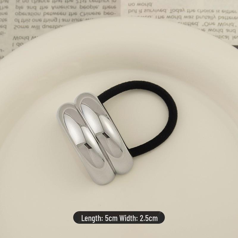 Minimalist Metal Hair Ring - New Korean Style High-End Ponytail Tie Rubber Band.