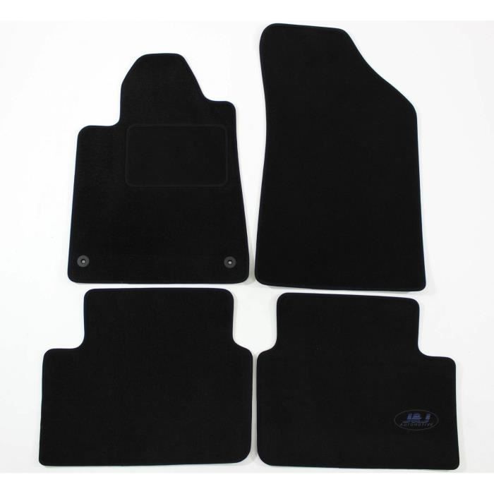 Tapis De Sol Noir Velours - J&J AUTOMOTIVE - Peugeot 407 - Sur Mesure - Antidérapant - Imperméable