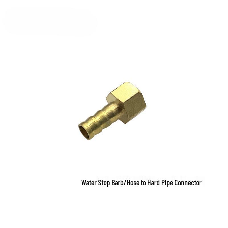 Hose to Rigid Pipe Connector, G4/1 1/2'' Thread, 8/10MM OD, Brass Water Stop Barb