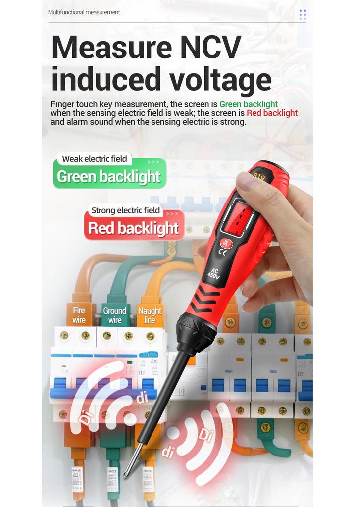 ANENG Smart Digital Voltage Tester Pen with NCV Sensing, Circuit Continuity, and Zero Fire Line Identification.