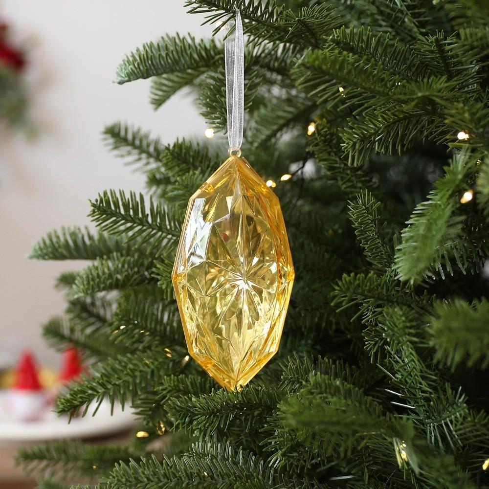 Transparent Gemstone Christmas Pendants Shining Christmas Tree Ornaments  Holiday Party Supplies