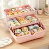 1pc Cute Cartoon Style Storage Box, Hairpin Headwear Cosmetics Storage Box, Large Capacity Transparent Lid Jewelry Box, Bedroom