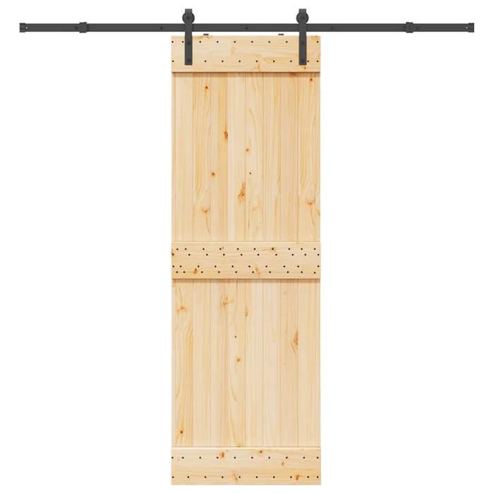 VidaXL Sliding Door and Hardware Kit 70x210 Cm Solid Pine 3332658