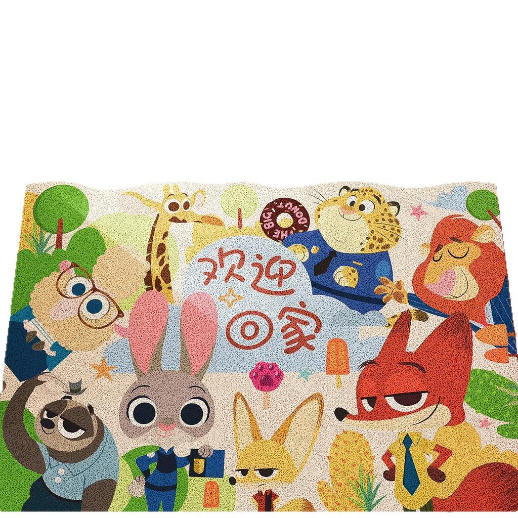 Cartoon Crazy Animal City Floor Mat Door Mat Outdoor Door Mat Door Scrape Mud Foot Mat Judynix Circle Floor Mat