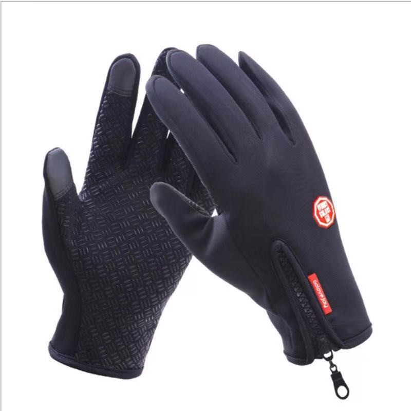 

Riding Winter Touch Screen Motorcycle Gloves for Men Plus Velvet Waterproof Women Windproof Warm Ski Full Finger Zipper Outdoor XL