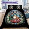 Cats Glass Fantasy Pattern Bedding,Quilt Set Quilt Cover Pillowcase Home Birthday Gift (1*duvet cover+2*pillowcase,without core)