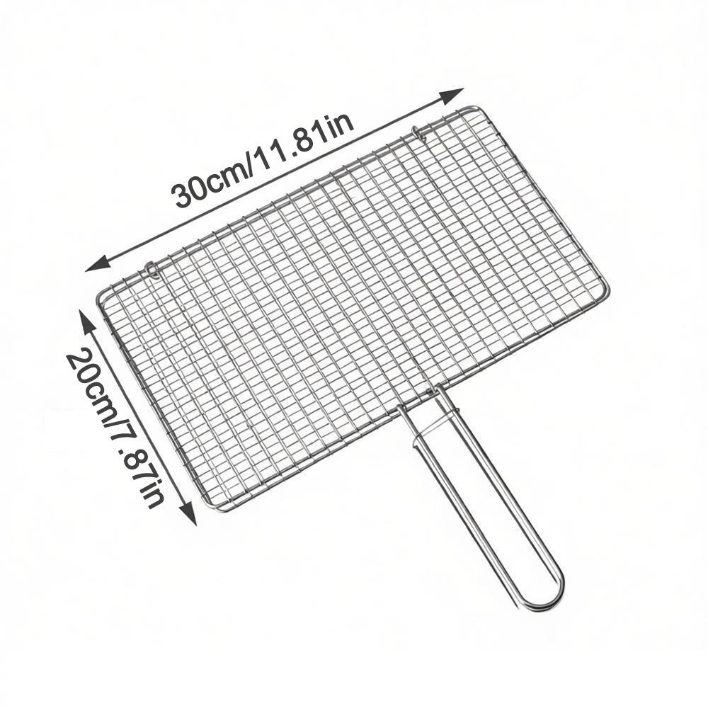 Stainless Steel Fish Grilling Rack Double-sided High Temperature Resistant Meat Grilling Rack Square Thickened Grilled Fish Net