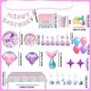 Mermaid Birthday Party Supplies Kit-132Pcs Mermaid Birthday Plates Tablecloth Balloons Etc Mermaid Birthday Decorations for Girls
