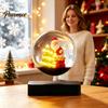 Creative Christmas Party Accessory Magnetic Levitating Santa Claus Tree Ornament with LED Light, Lighted Rotating Floating Desk Decoration for Office