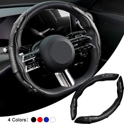 2 Piezas Accesorios para Coche Cubierta Antideslizante para Volante de Fibra de Carbono Para F150 Focus Ranger Fiesta Transit Mustang Mondeo MK2 MK3 Fusion