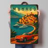 Monaco Reise Luxus Riviera Blechposter Benutzerdefinierte Wandkunst Vintage Metallschilder Retro Blechschild für Mancave Dekoration Haus