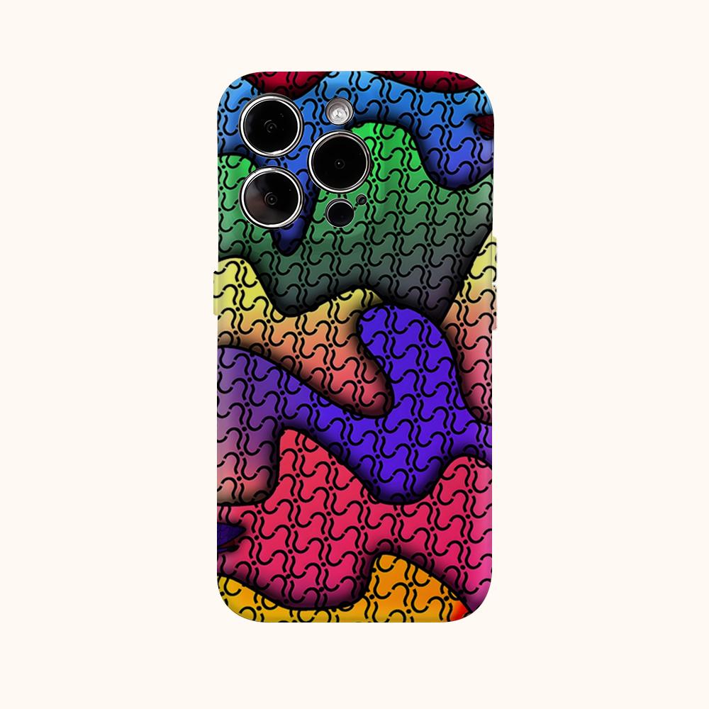 Rainbow Abstract Swirl Phone Case for IPhone 17AIR 16E 16 15 14 13 12 11 17 Pro Max Plus Double-layer Back Cover