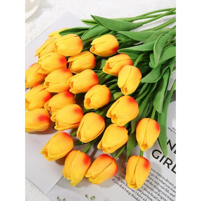 1/8/15 PCS Tulip Cross Border Simulation Flower Wedding Fake Flower Bouquet Shooting Props Home Living Room Decoration