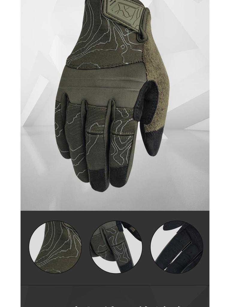 Camouflage Touchscreen Taktische Radhandschuhe - Stoßdämpfend, Abriebfest, Sturzschutz für Outdoor-Sportarten.