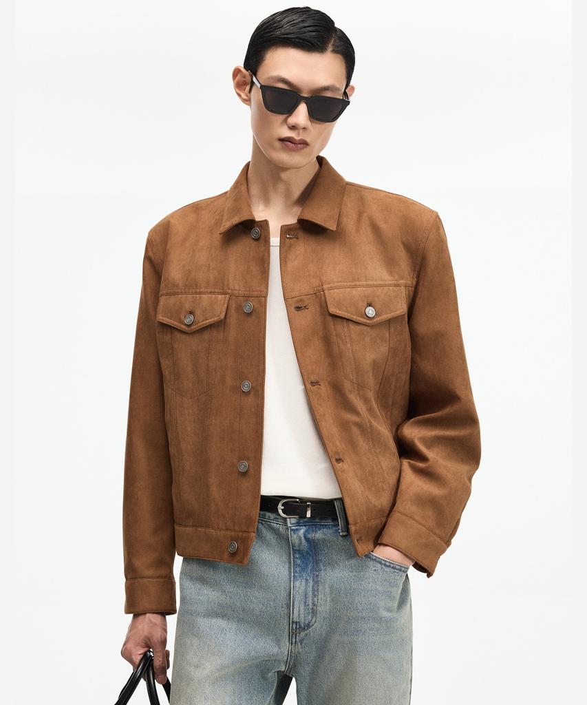 TNGT Faux Suede Trucker (Camel Brown) Tnju6F101Cm