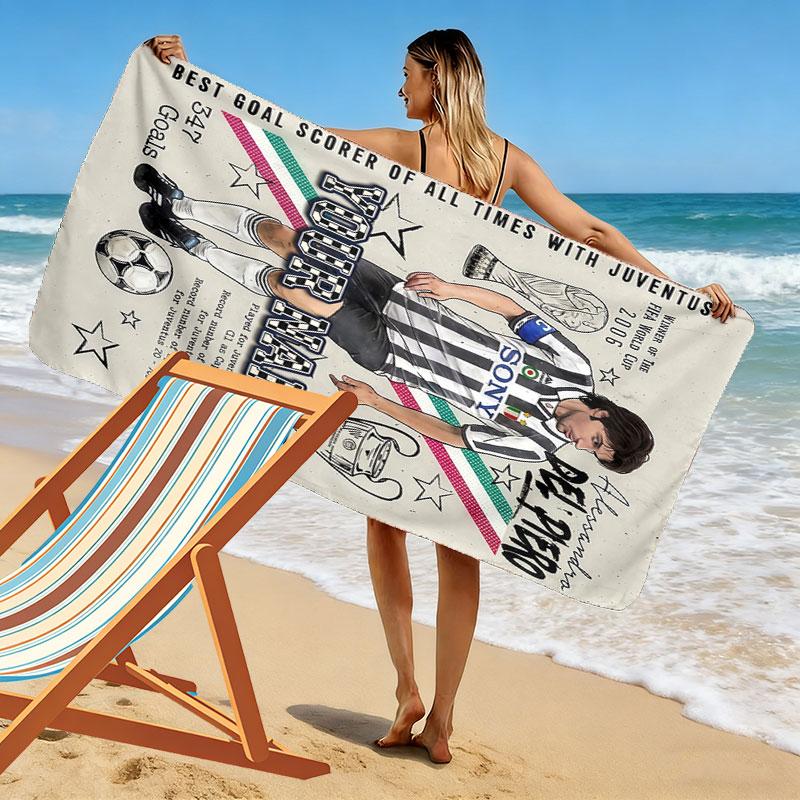 Custom Juve  Print Beach Towel, Large Soft Quick Dry Towel for Beach Camping Swimming
