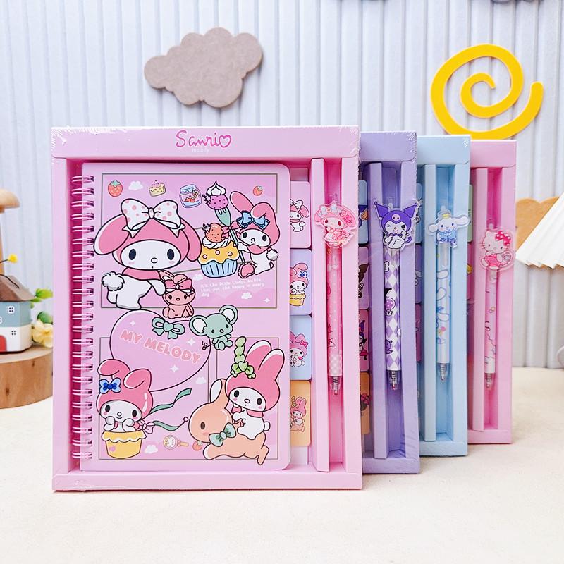 Latest   Kuromi My Melody Cinnamoroll Pompompurin Notebook Hand Ledger Suit Notepad Stationery Box Fashion Cute